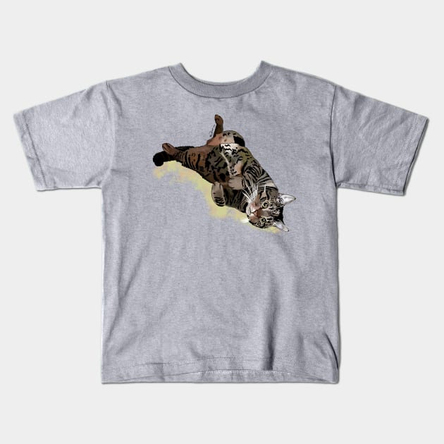 Tweety the tabby cat Kids T-Shirt by MoniK ART